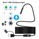 7MM 1M Android 3-in-1 Endoscope Camera: Waterproof Micro USB Type-C PC Inspection Borescope