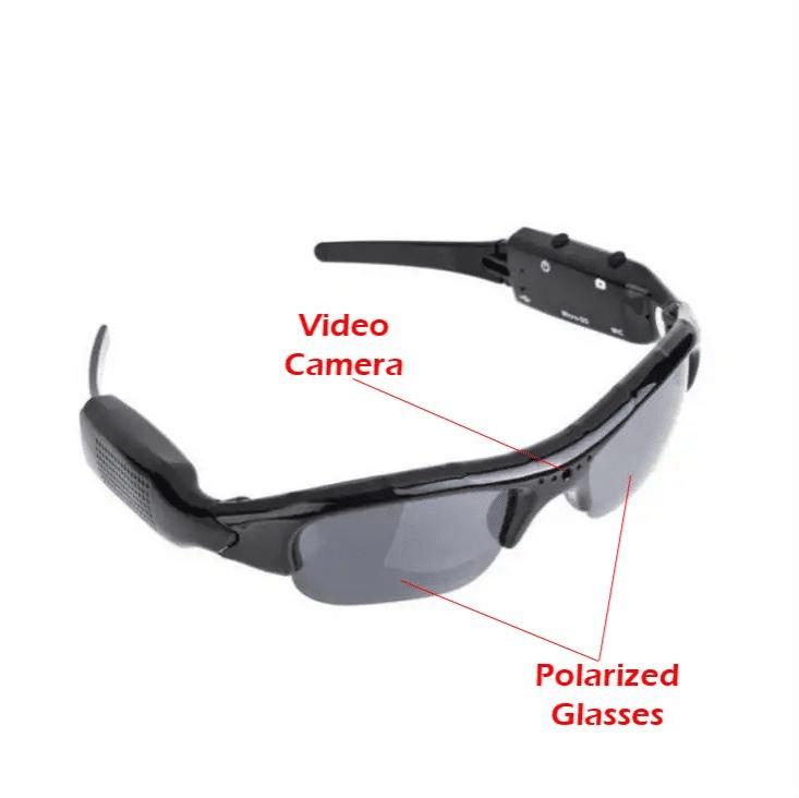Spy Glasses Hidden Camera Polarized Sunglasses Detective Video Recorder Black