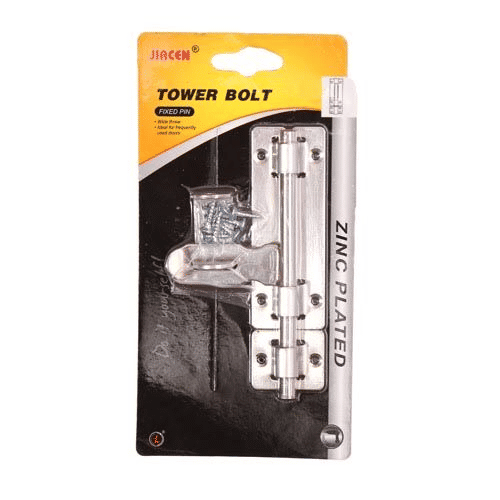 Jiacen Door Tower Bolt Zinc Plated Latch Bolt 4 Inch