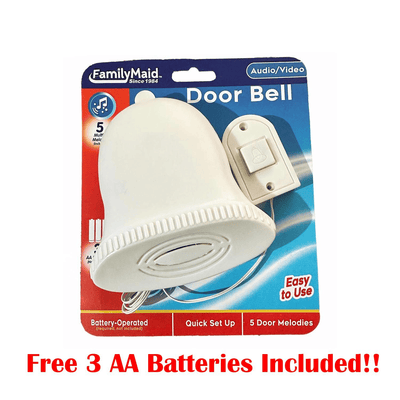 Bell Shaped Battery Wired Doorbell Chime White Plastic