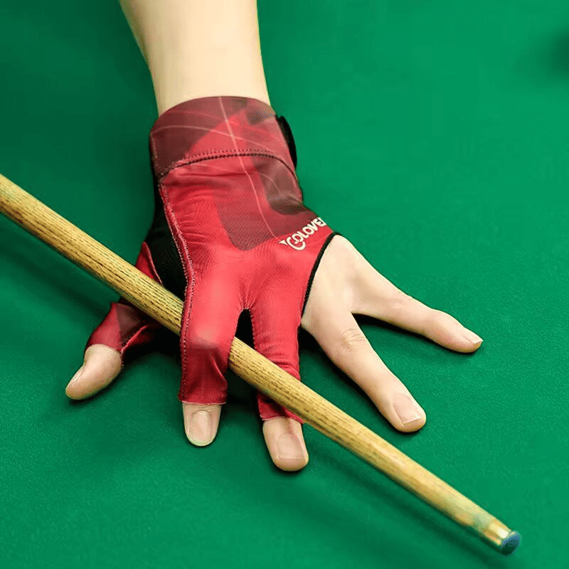 Professional Billiards Pool Glove Three-Finger Left Hand Red