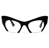 Bottom Cut Trendy Women Cat Eye Oversized Half Frame Glasses