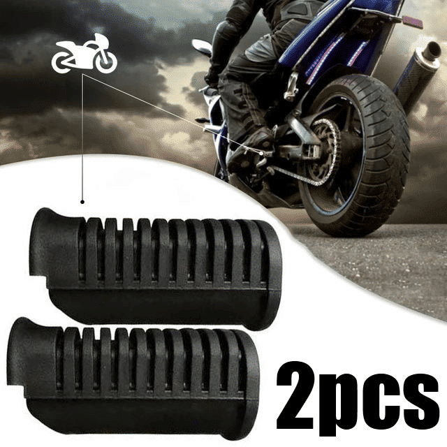 Motorcycle Footrest Rubber Pedal Grip Pad Universal 2 Pieces