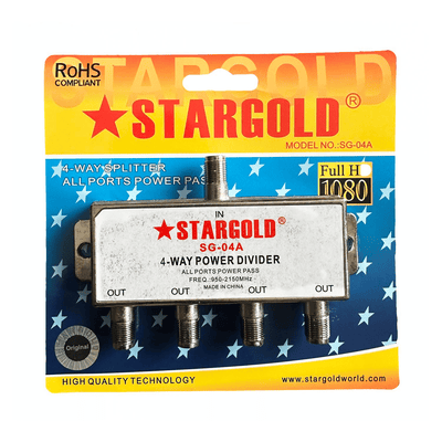Generic 4-Way Coax Splitter Power Divider for Antenna Satellite TV