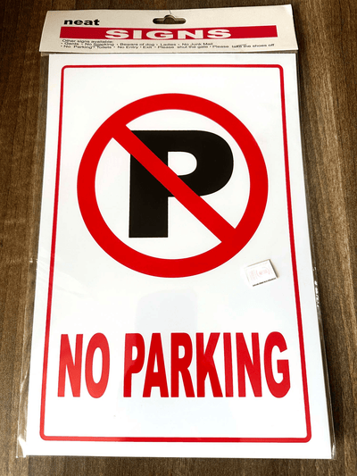 Generic No Parking Sign 12x8 Inch Plastic Self-Adhesive Rust-Resistant