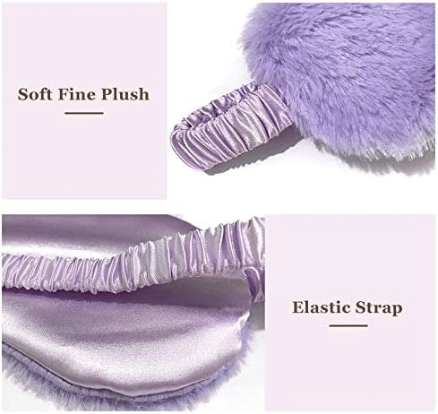 Plush Satin Sleep Eye Mask Breathable Blackout Purple