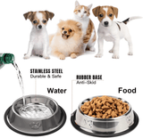 Generic Stainless Steel Non-Slip Pet Feeding Bowl Silver