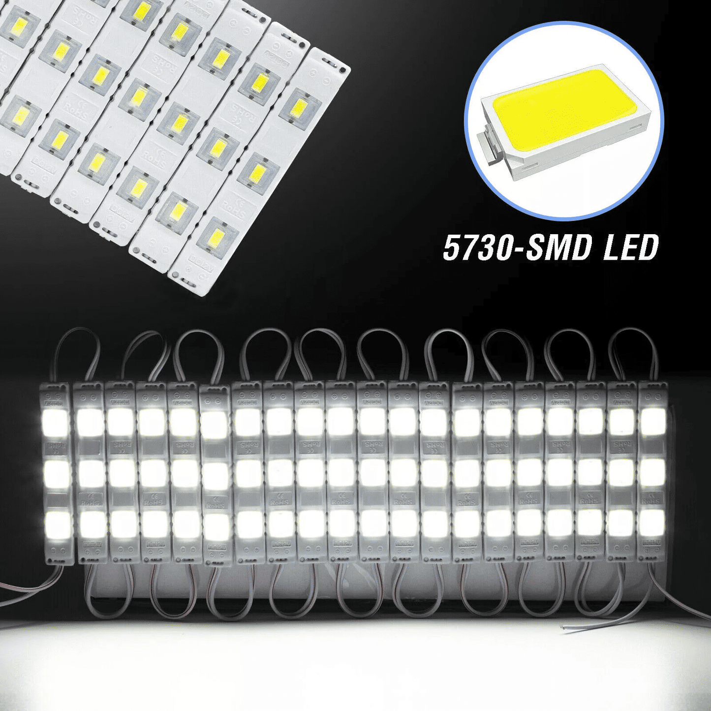 Generic 5730 3LED SMD Waterproof Injection Module Light 20pcs 12V