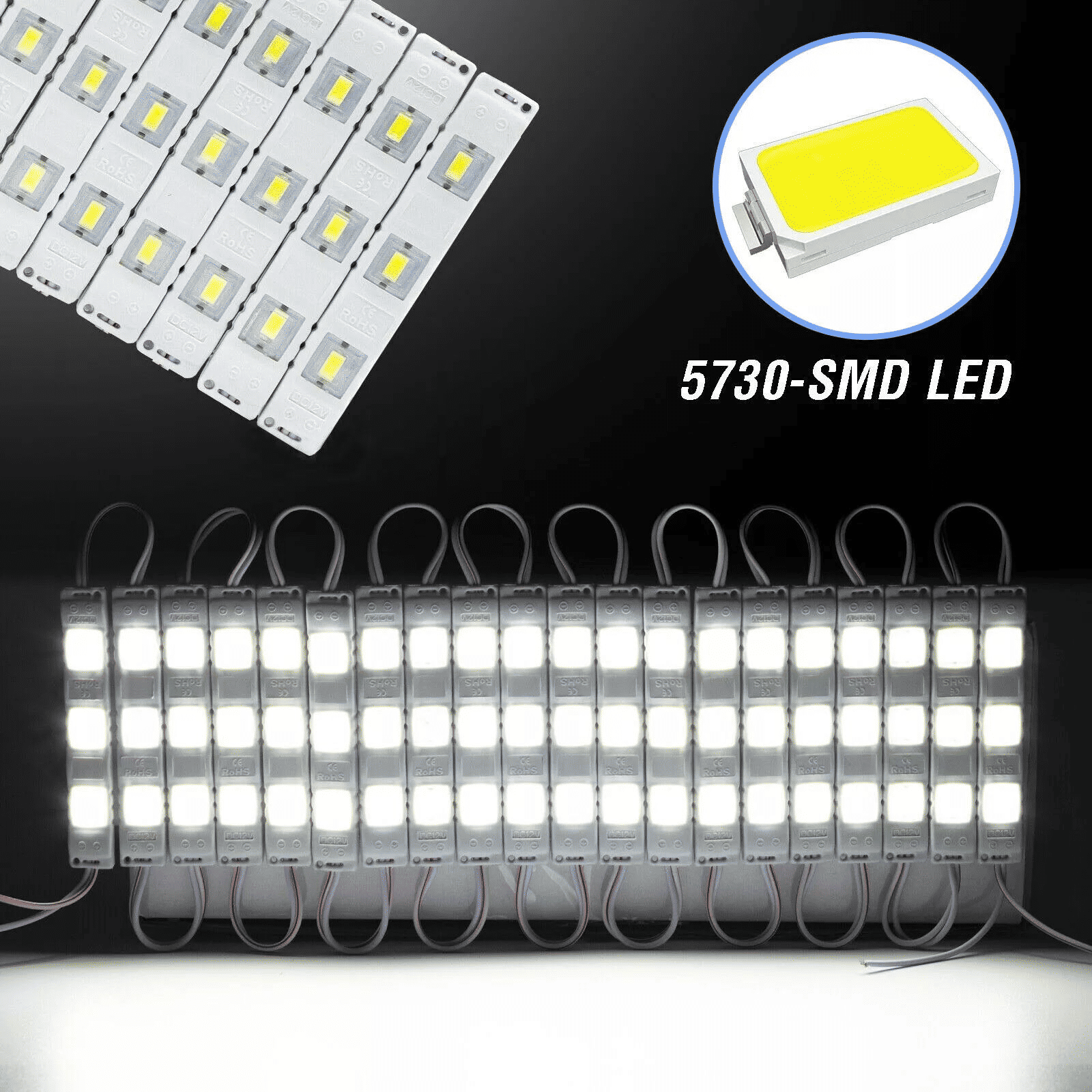 Generic 5730 3LED SMD Waterproof Injection Module Light 20pcs 12V