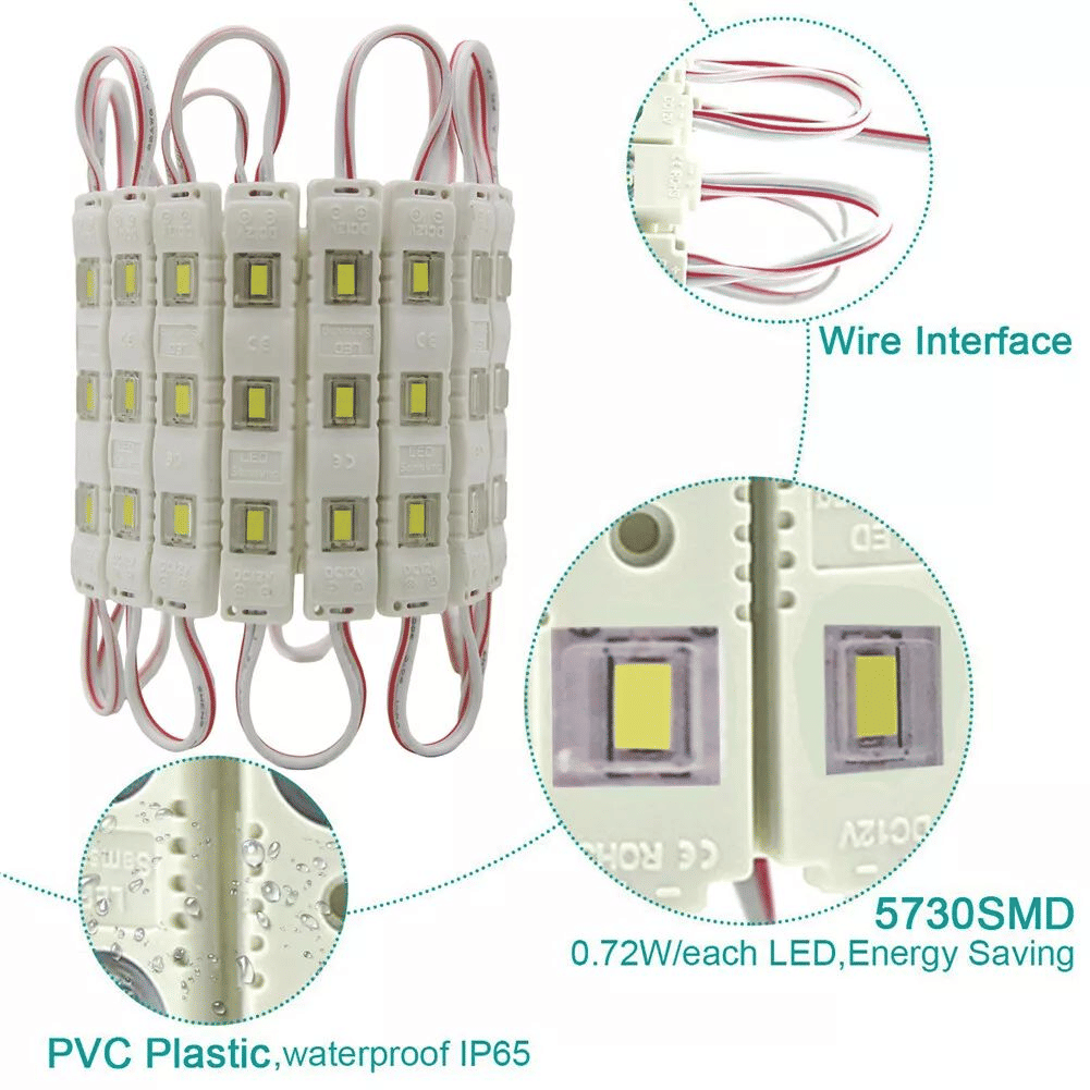 Generic 5730 3LED SMD Waterproof Injection Module Light 20pcs 12V