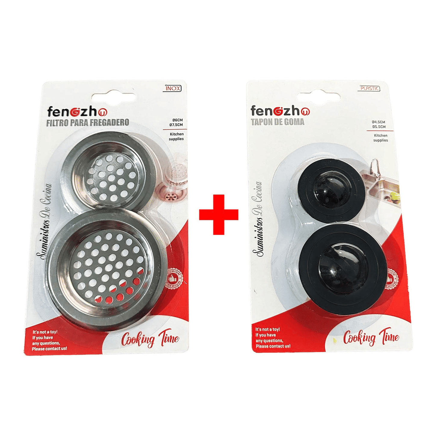 4-Piece Stainless Steel Sink Strainer and Drain Stopper Set