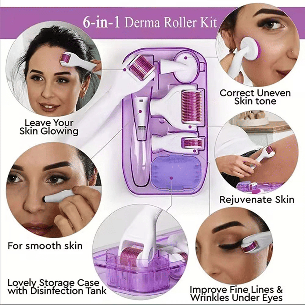 6 In 1 Derma Roller Kit Micro Titanium Microneedle System