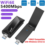 WiFi 6E 5400Mbps USB 3.0 Adapter AX5400 Tri-Band Network Dongle
