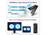 WiFi 6E 5400Mbps USB 3.0 Adapter AX5400 Tri-Band Network Dongle