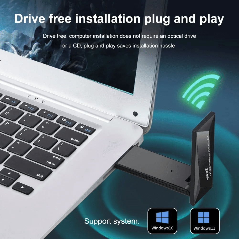 WiFi 6E 5400Mbps USB 3.0 Adapter AX5400 Tri-Band Network Dongle