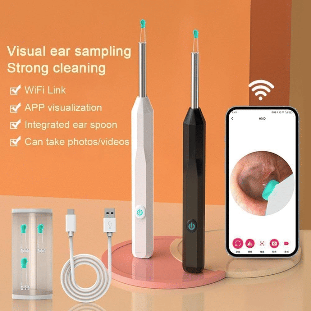 NE6 Wireless Earwax Removal Tool HD Camera Device Black