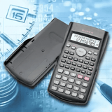 Scientific Calculator 240 Functions 2-Line LCD Display Portable Student Math Tool Black