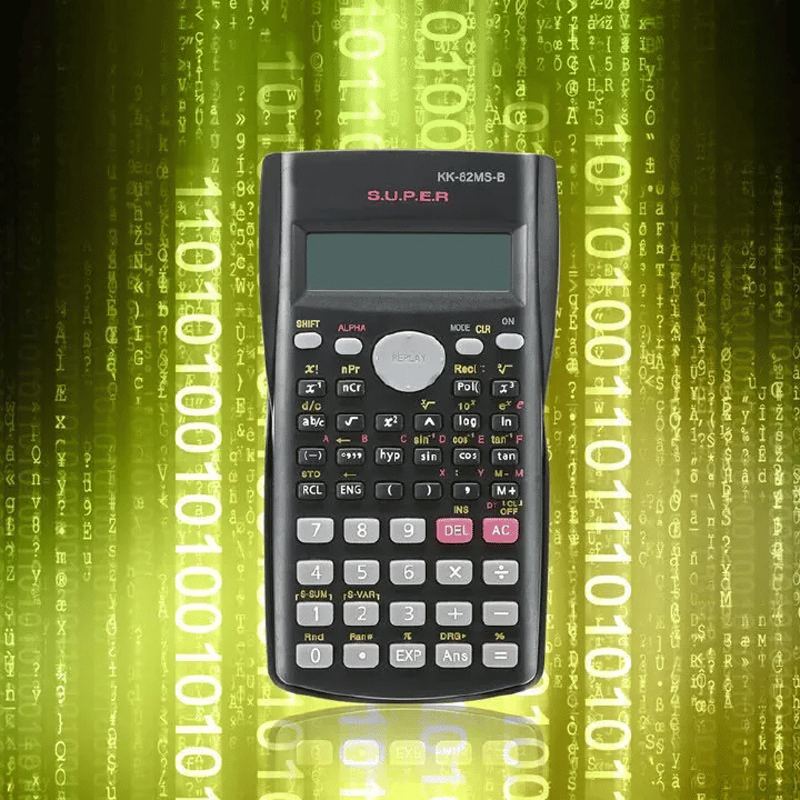 Scientific Calculator 240 Functions 2-Line LCD Display Portable Student Math Tool Black