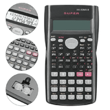 Scientific Calculator 240 Functions 2-Line LCD Display Portable Student Math Tool Black