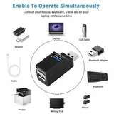High-Speed USB 3.0 Hub Adapter Mini 3-Port Splitter for PC Laptop