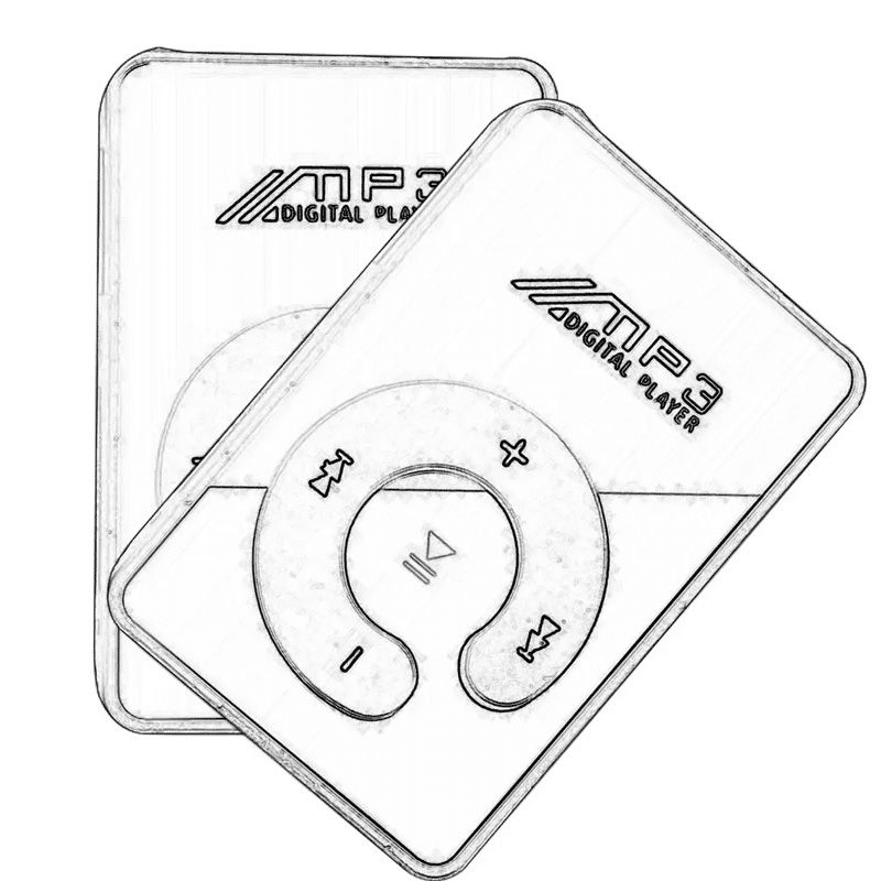 Compact Mirror Clip MP3 Player, Portable Hi-Fi Audio, SD/TF Card Support