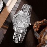 Generic Women's Diamond Fashion Wristwatch 6-Piece Jewelry Set