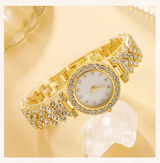 Women's 6-Piece Luxury Rhinestone Watch & Jewelry Set - Rose Gold