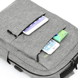 3-Piece Men's Anti-Theft USB Laptop Backpack Set, School Bookbag & Travel Bag