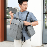 3-Piece Men's Anti-Theft USB Laptop Backpack Set, School Bookbag & Travel Bag