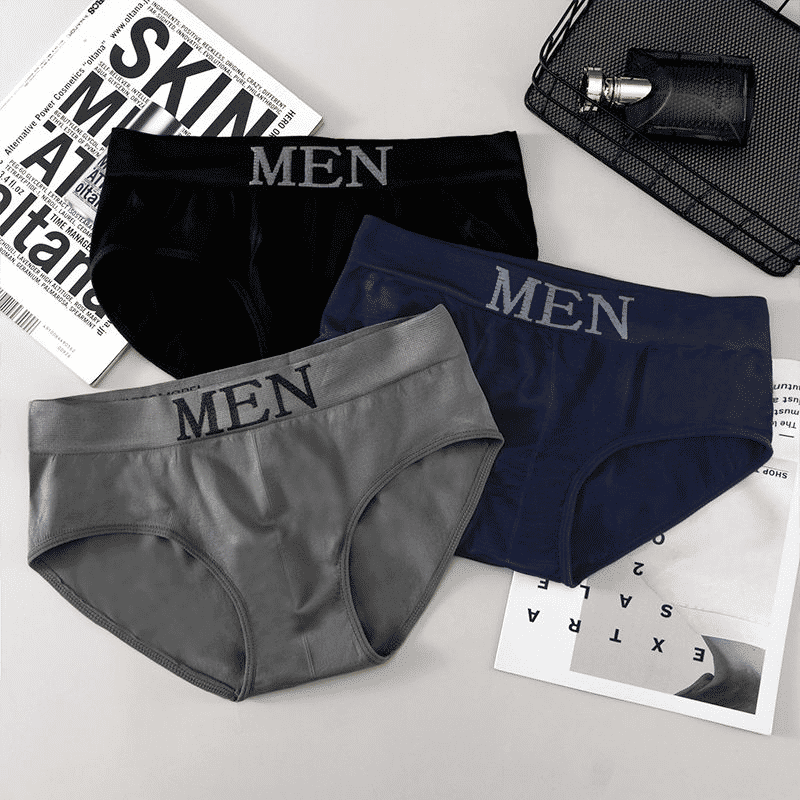 SXCHEN Men's Seamless Breathable Mid-Waist Briefs - 5 Pack Random Colors