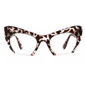 Women's Retro Cat Eye Rimless Anti Blue Light Glasses Razor Cut Off Optical Frame