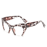 Women's Retro Cat Eye Rimless Anti Blue Light Glasses Razor Cut Off Optical Frame
