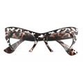 Women's Retro Cat Eye Rimless Anti Blue Light Glasses Razor Cut Off Optical Frame