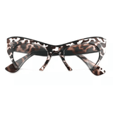 Women's Retro Cat Eye Rimless Anti Blue Light Glasses Razor Cut Off Optical Frame