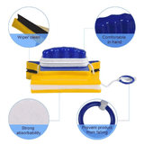 Double-Side Magnetic Glazed Two Sided Glass Cleaner Wiper with 2 Extra Cleaning Cotton Squeegee