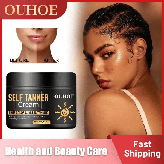 Self Tanning Cream Sunless Bronzer Long Lasting Brown Sun Face & Skin Tanner Suntan Moisturizer 120g