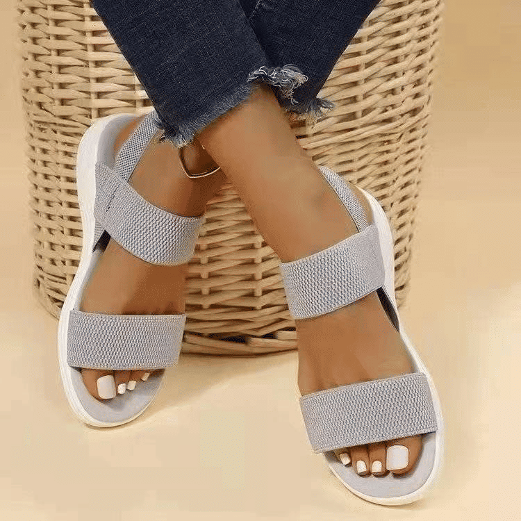 ASSKLO Women's Soft Sole Elastic Band Sport Sandals - Korean Style