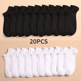 10 Pairs Unisex No-Show Ankle Socks: Breathable, Anti-Odor Comfort Fit