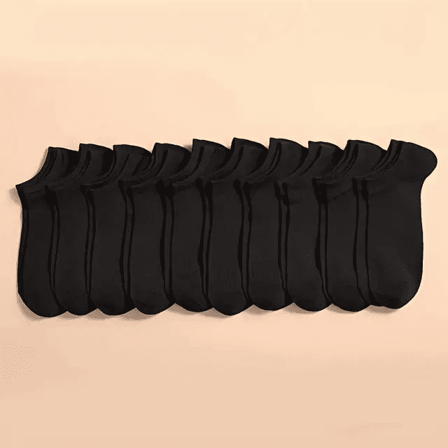 10 Pairs Unisex No-Show Ankle Socks: Breathable, Anti-Odor Comfort Fit