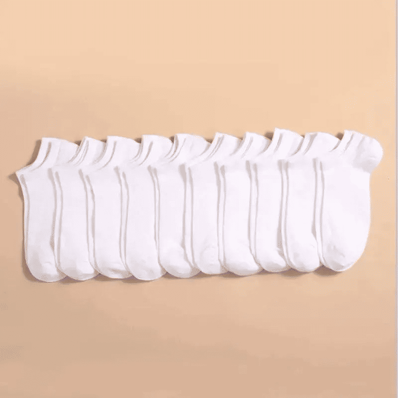 10 Pairs Unisex No-Show Ankle Socks: Breathable, Anti-Odor Comfort Fit