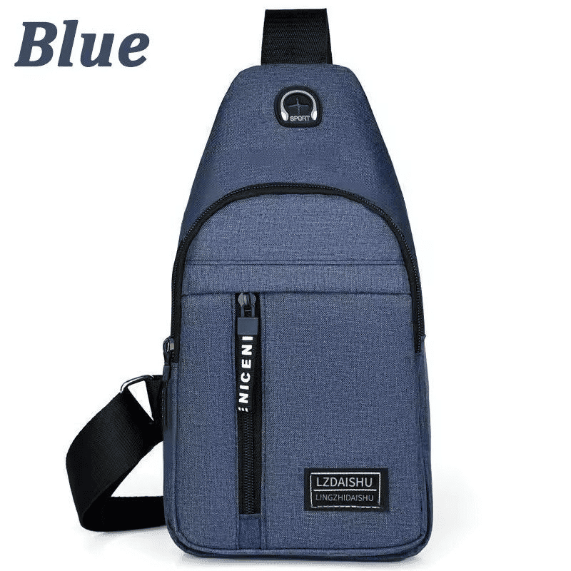 Men's Solid Color Casual Chest Bag - Outdoor Crossbody Sling Pack