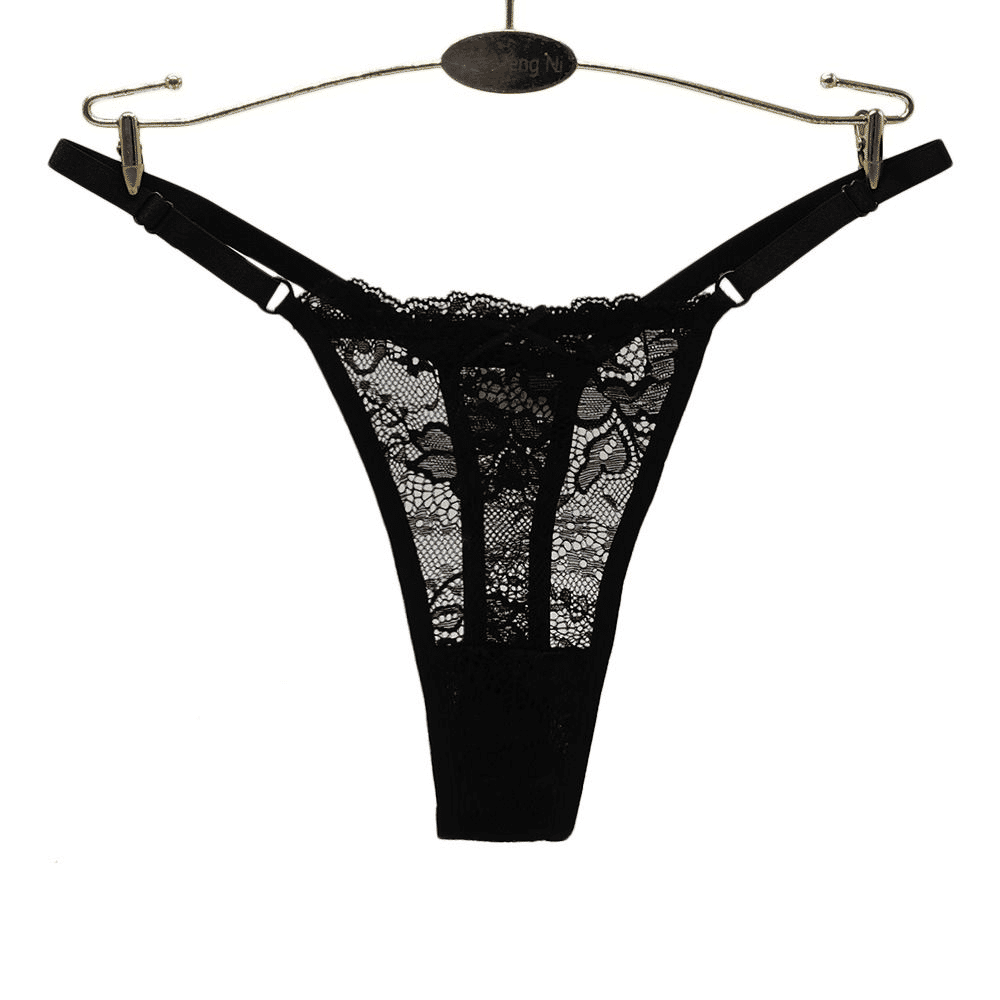 Thor Women's 4-Pack Low-Rise Thong Panties - Invisible, Soft Nylon Lace Briefs