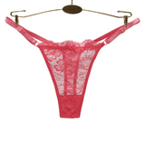 Thor Women's 4-Pack Low-Rise Thong Panties - Invisible, Soft Nylon Lace Briefs