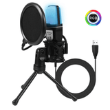RGB USB Condenser Microphone for Gaming & Streaming - Intelligent Noise Reduction