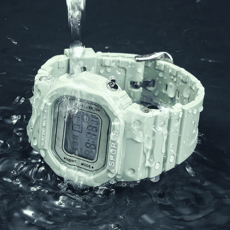 Durable Square Digital LED Electronic Sport Watch for All Ages