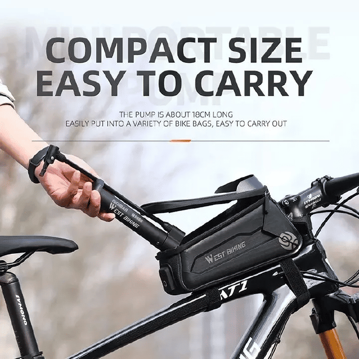 West Biking MTB Bicycle Pump 80 PSI Manual Air Inflator Black