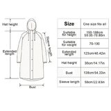 Non-Disposable Thickened Frosted Waterproof Hiking Raincoat for Men Women Children Black