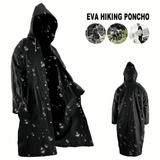 Non-Disposable Thickened Frosted Waterproof Hiking Raincoat for Men Women Children Black