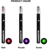 3 Pieces Laser Pointer Set 5MW 650nm Red Green Purple for Presentations