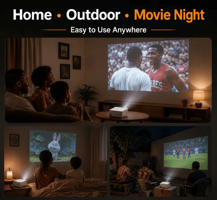 V318 Smart Projector 400 ANSI 1080P 4K Support Android 11 WiFi 6 Bluetooth Auto Focus